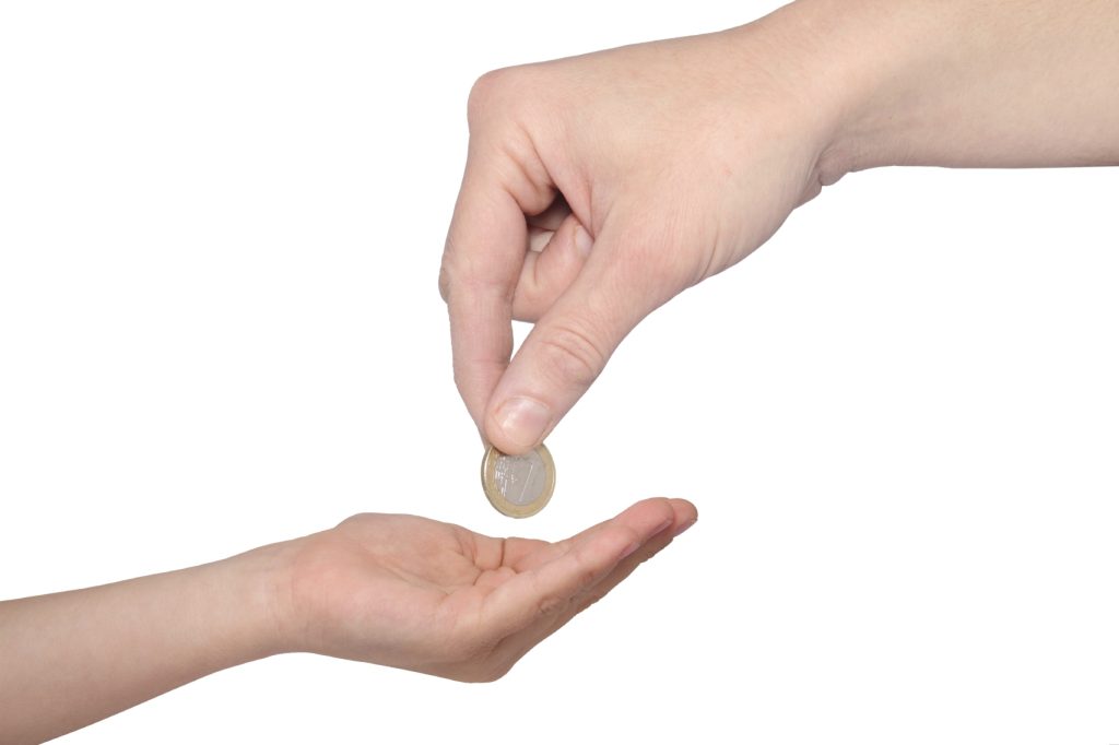giving money
