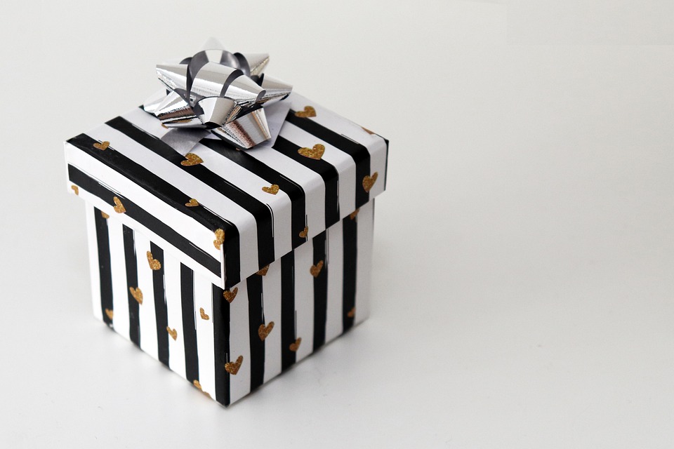 Gift, Christmas, Birthday, Gift Packaging, White, Black